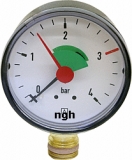 Heizungsmanometer 63 mm ø DN10 (3/8