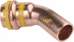 Kupfer-Pressfitting Bogen 45° (i x a) für Gas